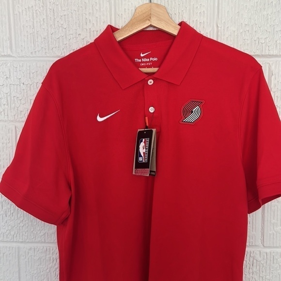 NBA PORTLAND TRAILBLAZERS NIKE MEN’S POLO SHIRT - SIZE LARGE - Picture 3 of 9